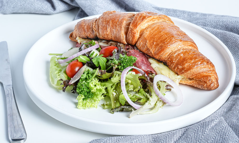 Croissant with Beef Bacon & Cheese