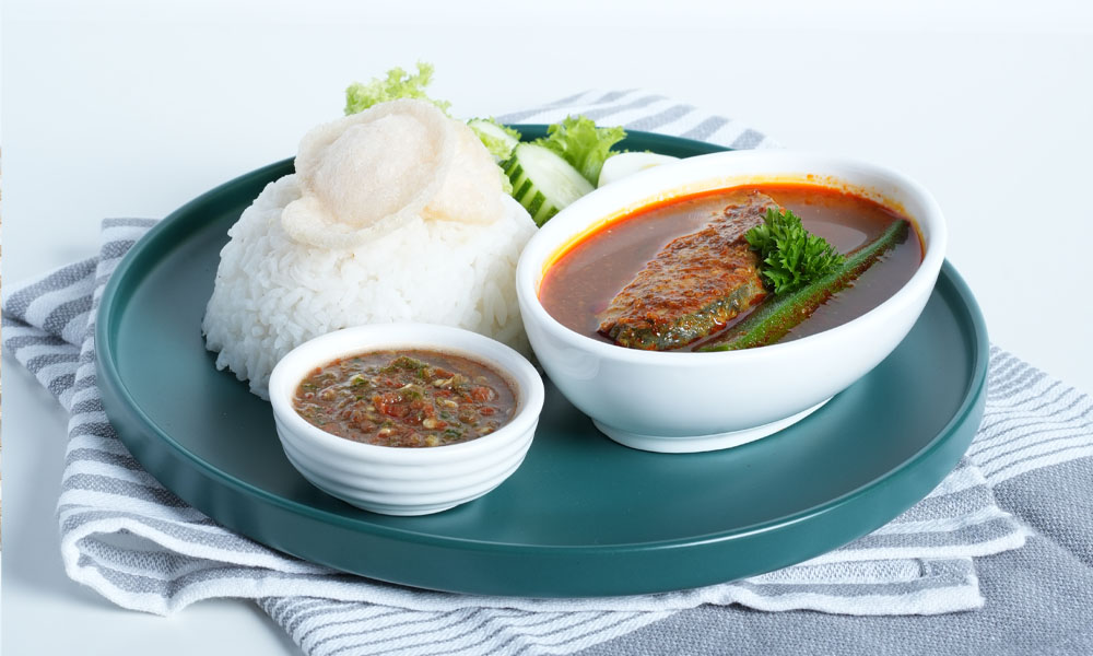 Fragrant Rice with Asam Pedas Ikan Tenggiri