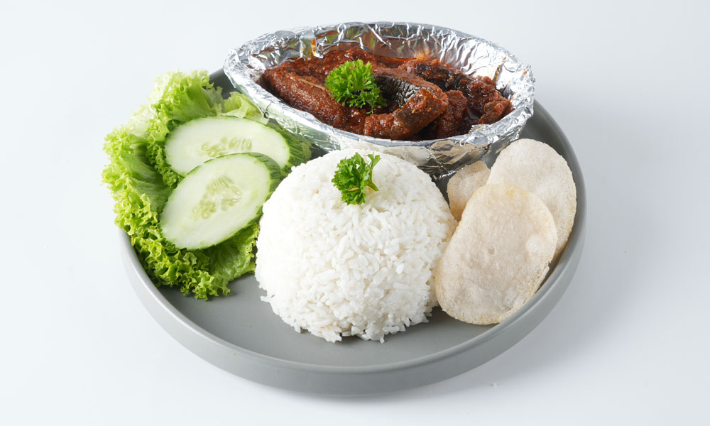 Fragrant Rice with Ikan Pari Bakar